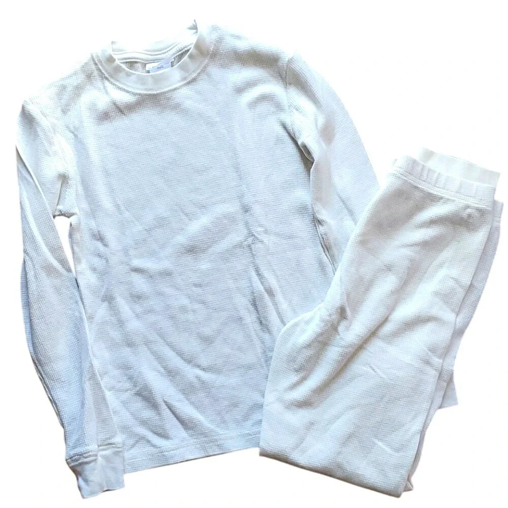 Cherokee Kids Waffle‎ Weave Layering Piece Cream Long Johns Size 7/8
